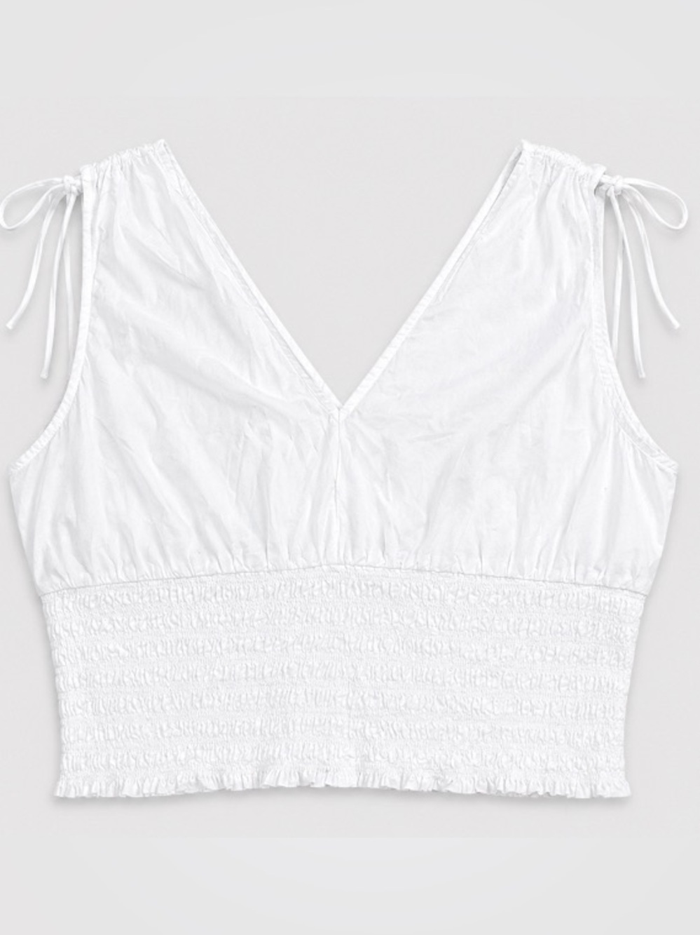 Old Navy • 100% Cotton • White • Smocked • V-Neck • Top • XL